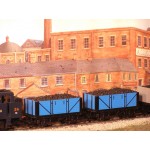 HORNBY RAKE of TWO 7-Plank Blue Coal Wagons With REAL COAL LOAD ADDED